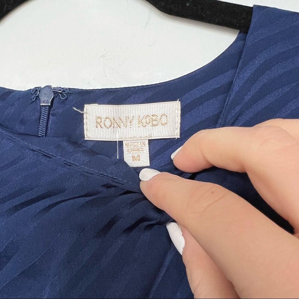 NWT Ronny Kobo Shanaya Mini Dress in Indigo/Navy - Picture 7 of 8